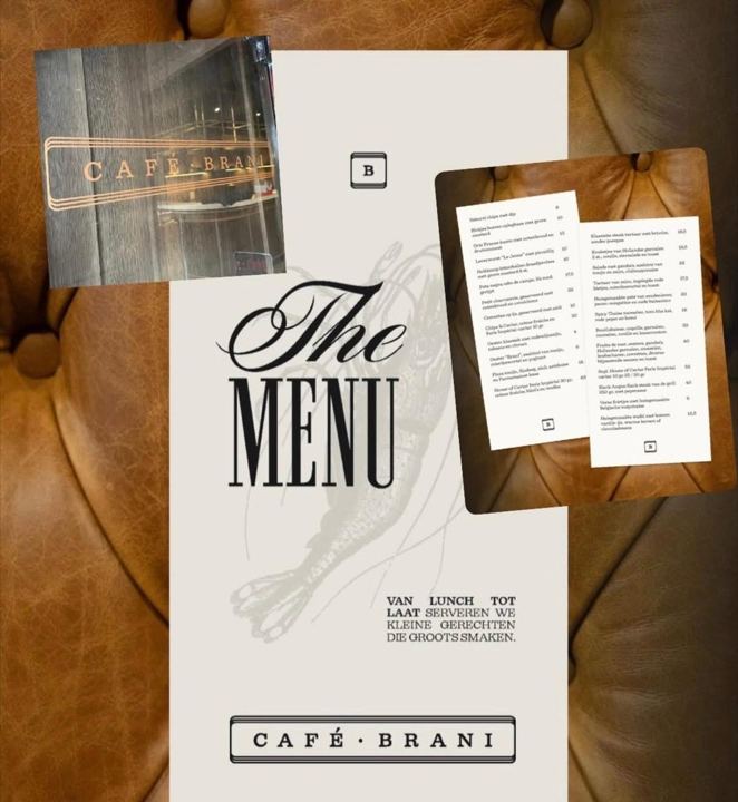 Menukaart voor Café Brani