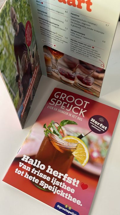 Menukaart met herfstkaart voor Groot Speijck