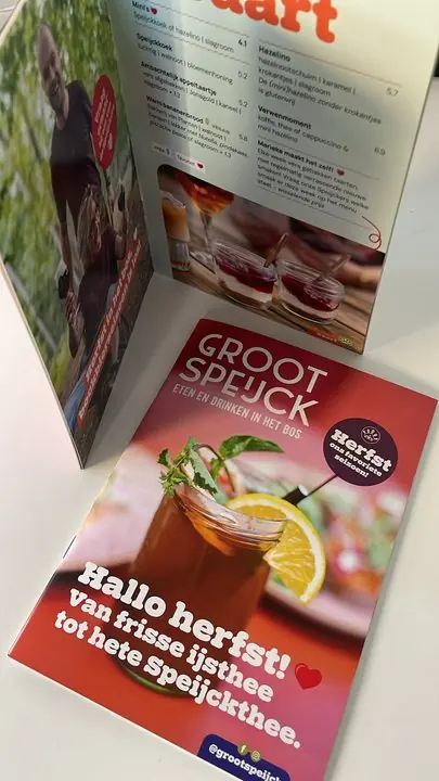 Menukaart voor Groot Speijck, Groot Speijck